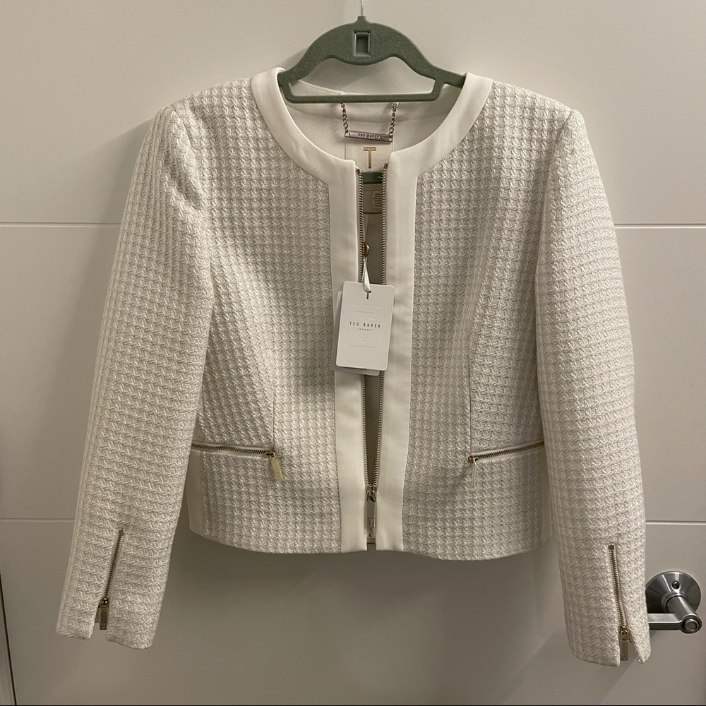 Ted baker. Jenniah cropped jacket natural (ted baker size 2/us size 6) WITH TAGS